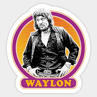 Waylon Jennings /\/\/ Retro Style Fan Design Sticker